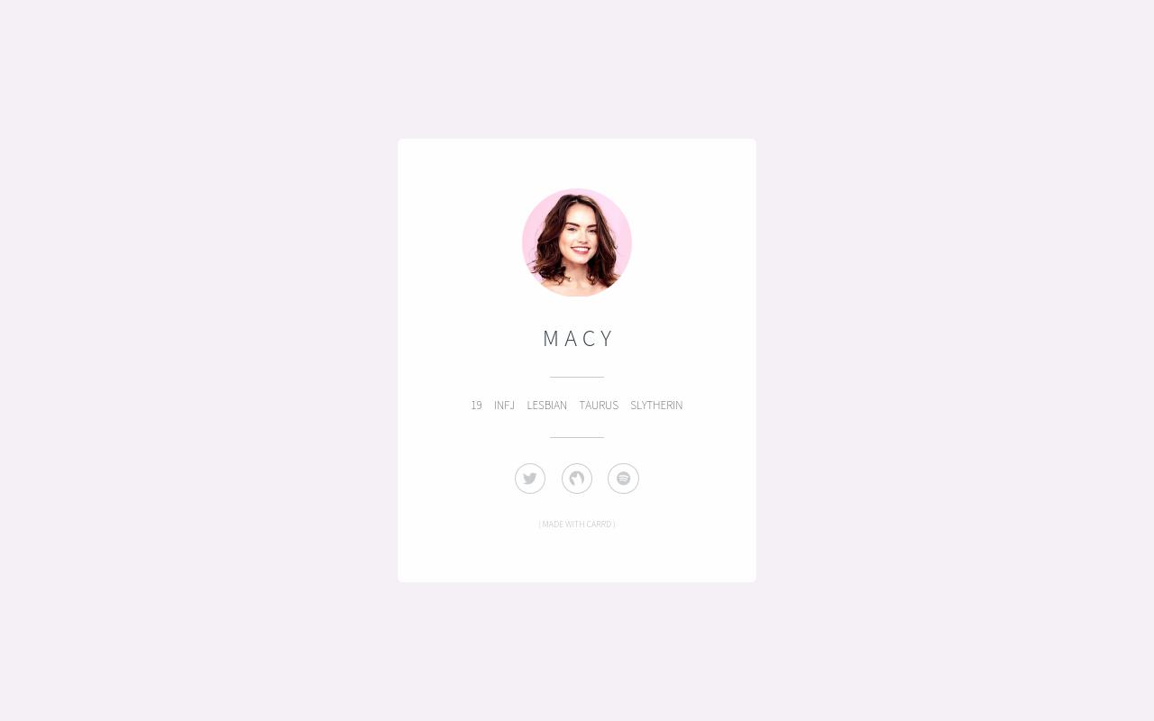 Carrd profile picture for @macy